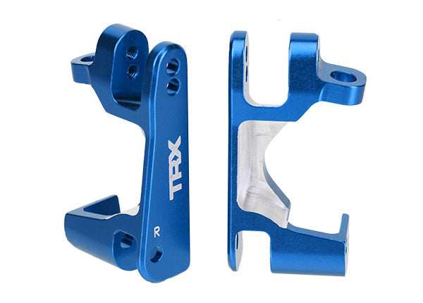 6832X TRAXXAS  CASTER BLOCKS  BLUE ANODIZED L&R