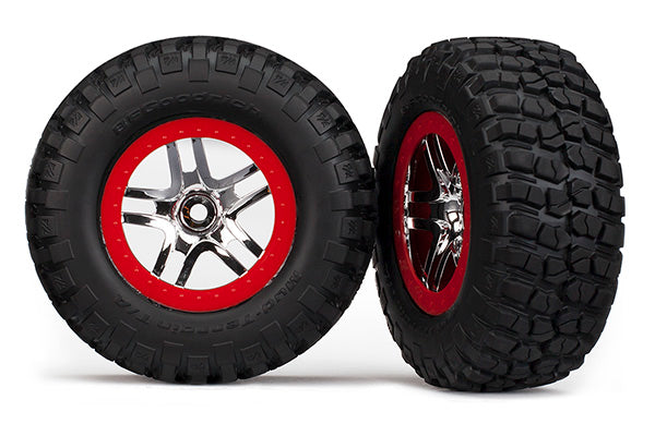 6873R TRAXXAS TYRES AND WHEELS ASSY ULTRA SOFT SLASH