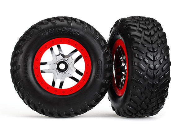 6891R TRAXXAS T&W S1 SCT SPLIT-SPOKE CHRM RED BEADLOCK  DUAL PROFILE