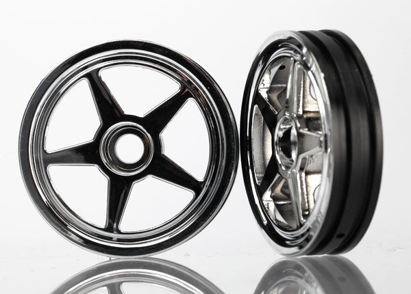 6974 TRAXXAS WHEELS 5-SPOKE (CHROME) (FRONT) (2)