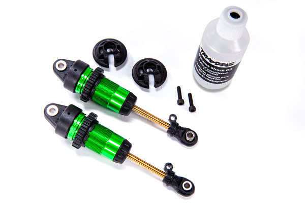 7461G TRAXXAS SHOCKS GTR LONG GREEN-ANOD PTFE-COATED BODIES WITH TIN SHAFTS (2)