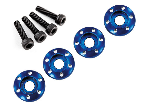 7668 TRAXXAS WHEEL NUT WASHER MACHINED ALUMIN BLUE / 3X12MM CS (4)