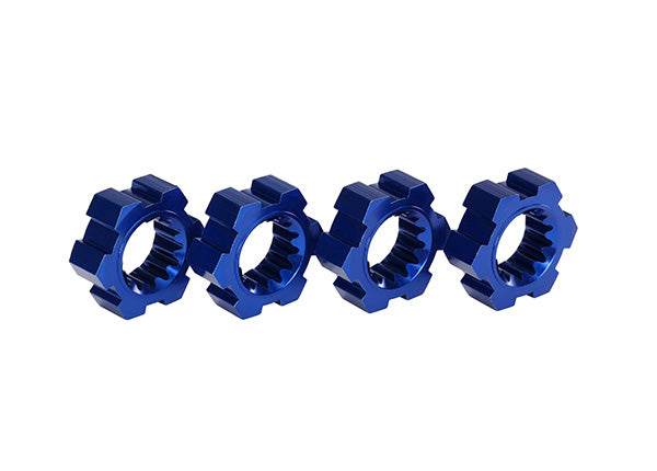 7756X TRAXXAS WHEEL HUBS HEX ALUM (BLUE-ANODIZED) (4)