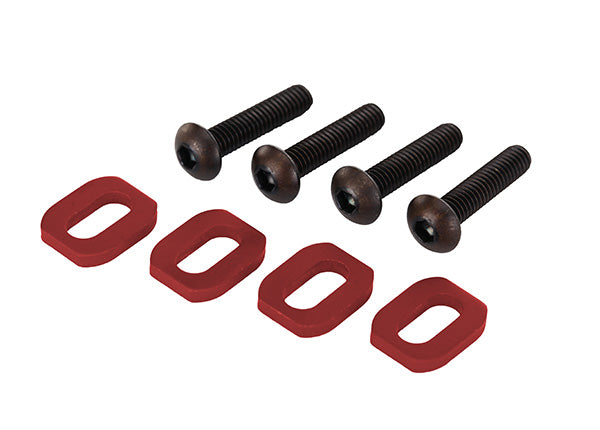 7759R TRAXXAS WASHERS MOTOR MOUNT ALUM (RED-ANODIZED) (4)/ 4 X 18MM BCS (4)