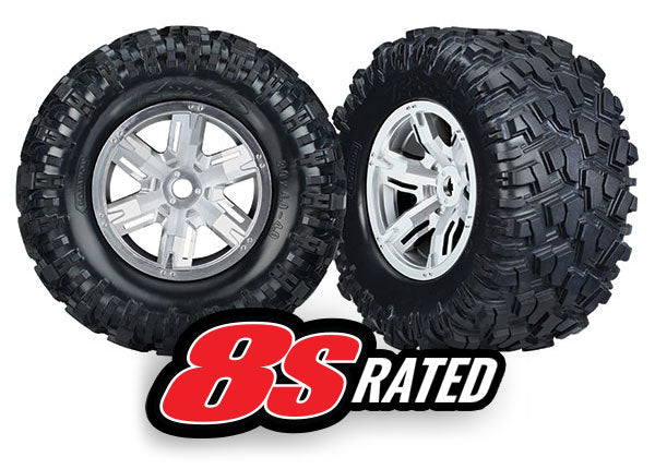 7772R TRAXXAS TIRES & WHEELS X-MAXX SATIN CHROME