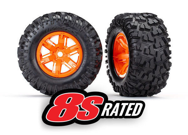 7772T TRAXXAS T&W ASSM X-MAXX ORANGE WHEELS L&R (2)