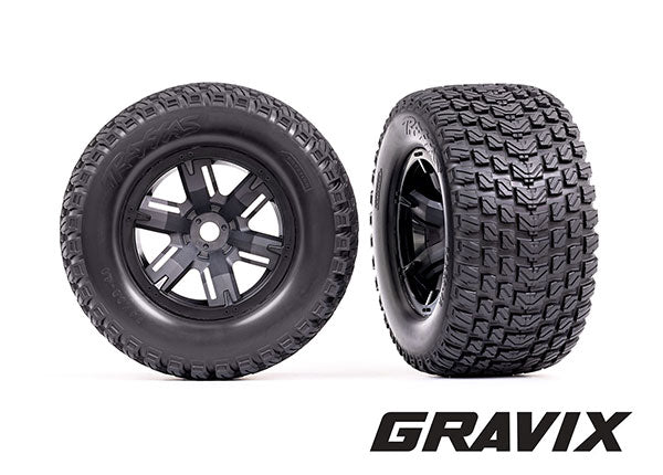 7877 TRAXXAS T&W X-MAXX BLK WHL GRAVIX TIRE