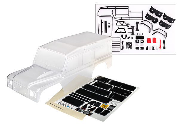 8011P TRAXXAS BODY LAND ROVER DEFENDER COMPLETE (CLEAR)