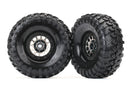 8174 TRAXXAS TIRES & WHEELS ASS 105 BLACK CHROME BEADLOCK CANYON TRAIL 1.9 TIRES (1 LEFT 1 RIGHT)