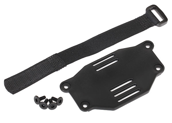 8223 TRAXXAS BATT PLATE/ BATT STRAP/3X8 F/HEAD (4)