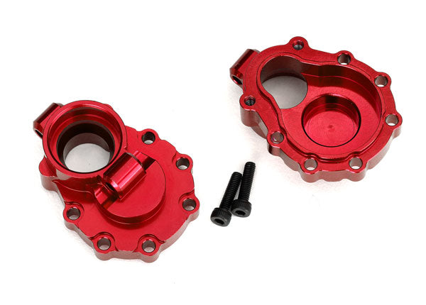 8253R TRAXXAS PORTAL HOUSINGS INNER REAR 6061-T6 ALUM RED-ANOD (2)