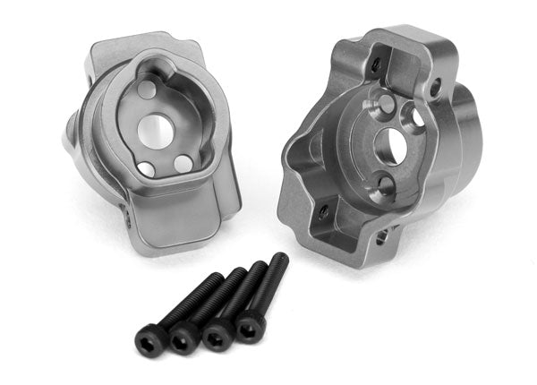 8256A TRAXXAS PORTAL DRIVE AXLE MOUNT REAR 6061-T6 ALUM CHARCOAL GRAY-ANOD