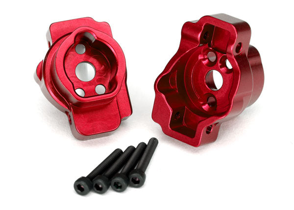 8256R TRAXXAS PORTAL DRIVE AXLE MOUNT REAR 6061-T6 ALUM RED-ANOD