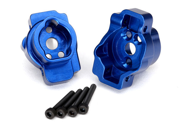 8256X TRAXXAS PORTAL DRIVE AXLE MOUNT REAR 6061-T6 ALUM  BLUE-ANOD