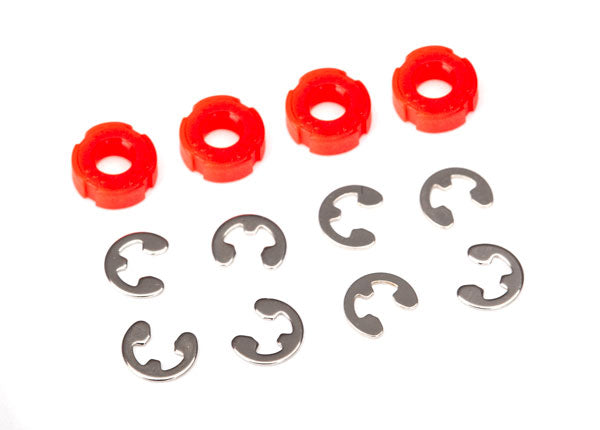 8261 TRAXXAS PISTON DAMPER (RED) (4)/ E-CLIPS (8)