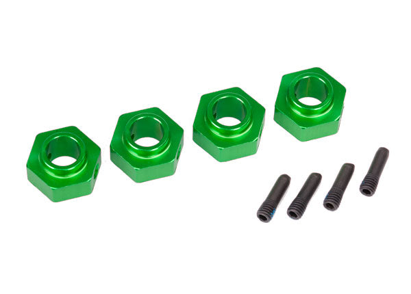 8269G TRAXXAS WHEEL HUBS 12MM HEX 6061-T6 ALUM GREEN-ANOD (4)