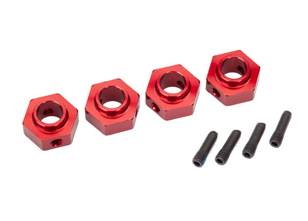 8269R TRAXXAS WHEEL HUBS 12MM HEX 6061-T6 ALUM RED-ANOD (4)