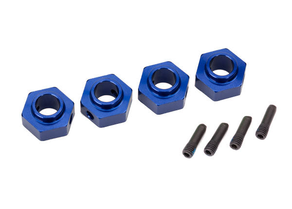 8269X TRAXXAS WHEEL HUBS 12MM HEX 6061-T6 ALUM BLUE-ANOD (4)