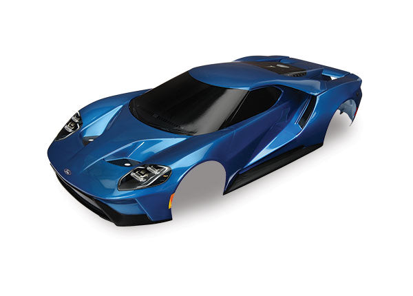 8311A TRAXXAS BODY FORD GT BLUE (PAINTED< DECALS APPLIED)