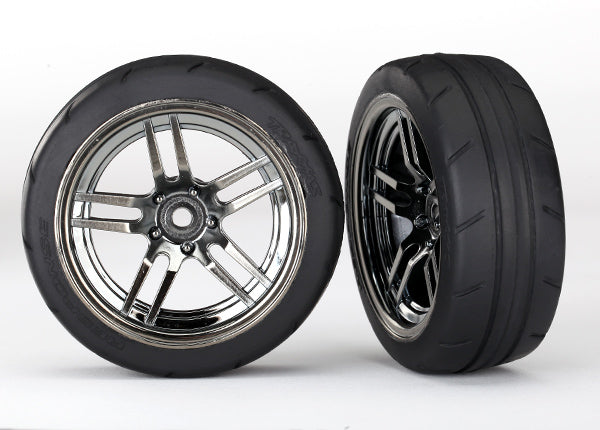 8373 TRAXXAS T&WHLS ASSEMB SPLIT SPOKE BLK/CHR (F)