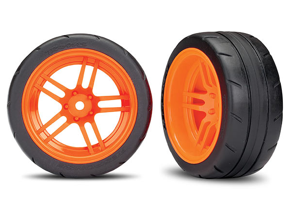 8374A TRAXXAS TIRES AND WHEELS ASSEMBLED GLUED ORANGE