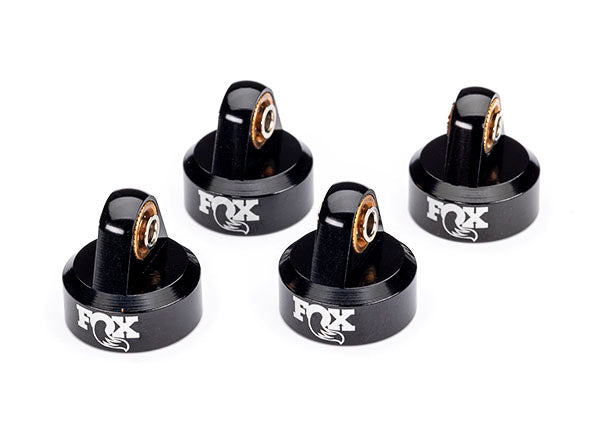 8456 TRAXXAS SHOCK CAPS ALUMINUM (BLACK-ANODIZED) FOX SHOCKS (4)