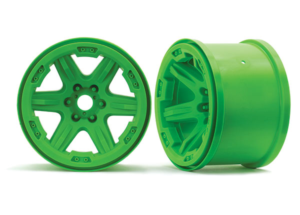 8671G TRAXXAS WHLS 3.8 (GREEN) (2) (17MM SPLINED)