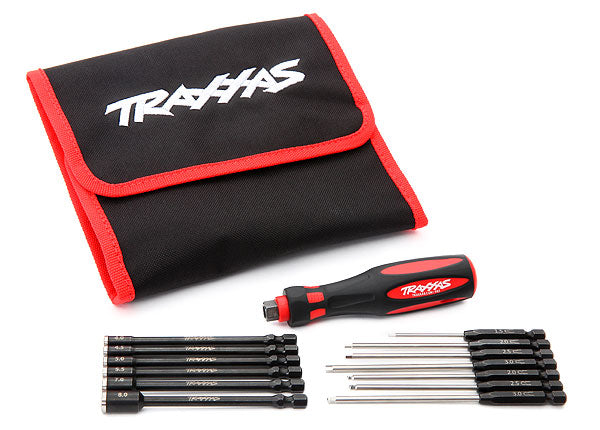 8710 TRAXXAS SPEED BIT MASTER SET HEX AND NUT DRIVER 13-PIECE TRAVEL POUCH HEX DRIVERS