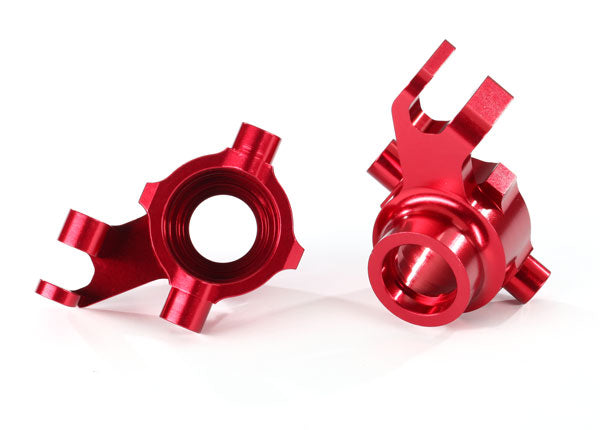 8937R TRAXXAS STEERING BLOCKS 6061-T6 ALUM (RED-ANOD) L&R