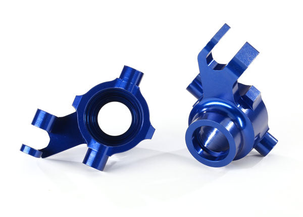 8937X TRAXXAS STEERING BLOCKS 6061-T6 ALUM (BLUE-ANOD) L&R