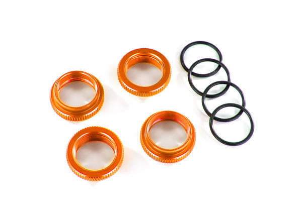 8968A TRAXXAS SPRING RETAINER (ADJUSTER) ORANGE-ANDZ ALMNM GT-MAXX SHOCKS (4)