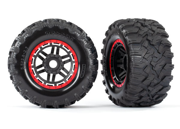 8972R TRAXXAS T&W ASSEM BLACK RED BEADLOCK STYLE WHEELS