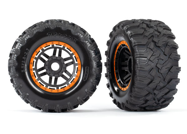 8972T TRAXXAS T&W ASSEM BLACK ORANGE BEADLOCK STYLE WHEELS