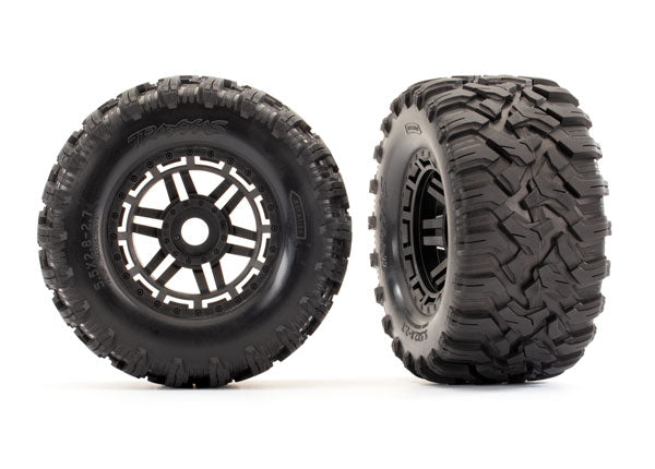 8972 TRAXXAS T&W ASSEM BLK WHEELS MAXX ALL-TERRAIN TIRES FOAM INSERTS (2) (17MM SPLINED) (TSM RATED)