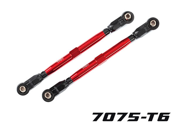 8997R TRAXXAS TOE LINKS FRONT (TUBES RED-ANOD 6061-T6 ALUM) (2) (USE WITH #8995)