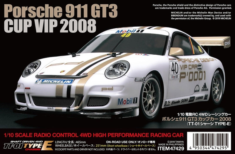 Tamiya 47429A 1/10 Porsche 911 GT3 Cup TT-01E RC Car Kit