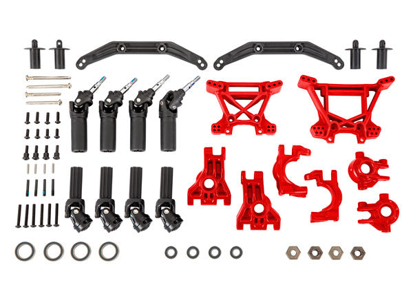 9080R TRAXXAS OUTER DRIVELINE & SUSPENSION UPGRADE KIT EXTREME HEAVY DUTY RED