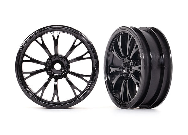 9472 TRAXXAS WHEELS WELD GLOSS BLACK (FRONT) (2) Traxxas