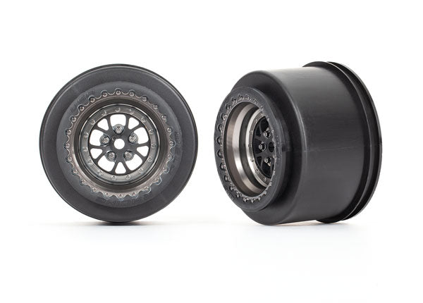 9473A TRAXXAS WHEELS WELD SATIN BLACK CHROME (REAR) (2)