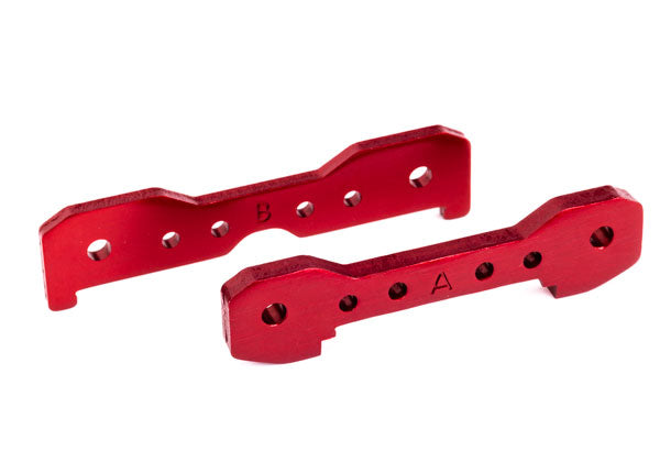 9527R TRAXXAS TIE BARS, FRONT, 6061-T6 ALUM (RED-ANODIZED)