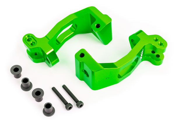 9532G TRAXXAS CASTER BLOCKS ALUM GREEN L/R