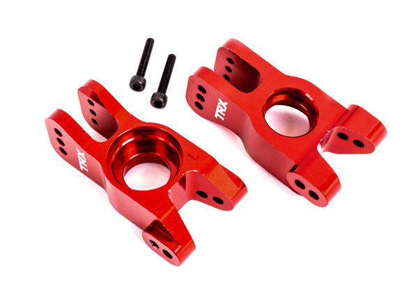 9552R TRAXXAS CARRIER STUB AXLE ALUM RED L/R