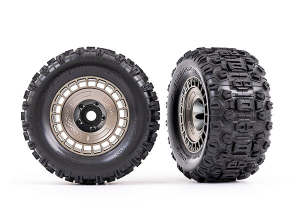 9572A TRAXXAS T&W STN BLK WHL CVR/SLEDGHMR TIRE