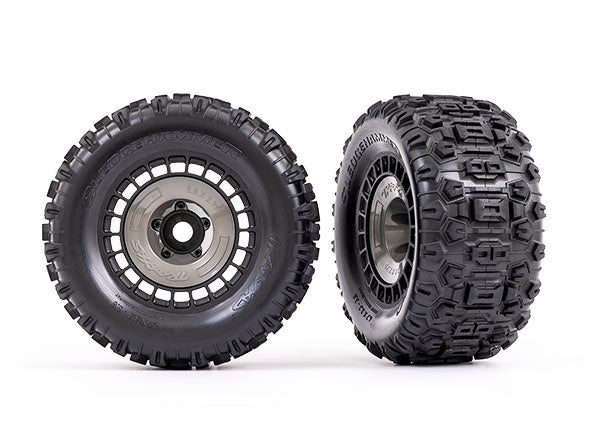 9572 TRAXXAS T&W GRY WHL CVR/SLEDGHMR TIRE