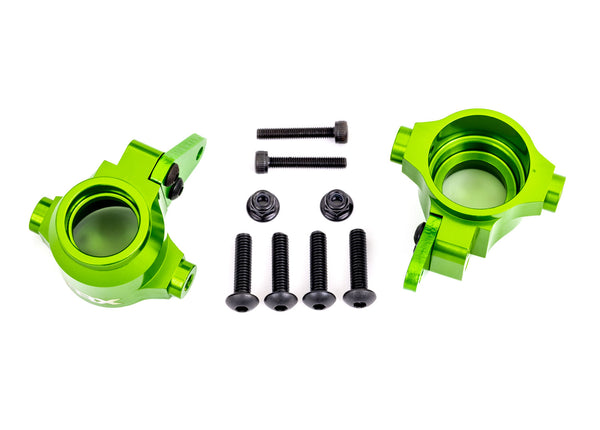 9635G TRAXXAS STEERING BLOCKS ALUM GREEN L/R