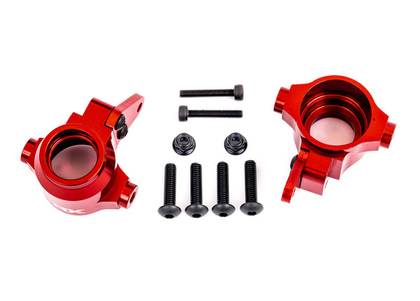 9635R TRAXXAS STEERING BLOCKS ALUM RED L/R