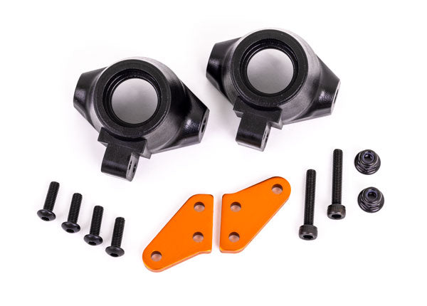 9637T TRAXXAS STEERING BLOCKS  L&R/ STEERING BLOCK ARMS (ALUM ORANGE-ANOD) (2)