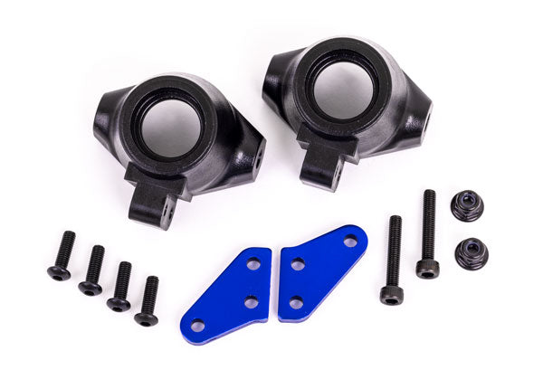 9637X TRAXXAS STEERING BLOCKS  L&R STEERING BLOCK ARMS (ALUM BLUE-ANOD) (2)