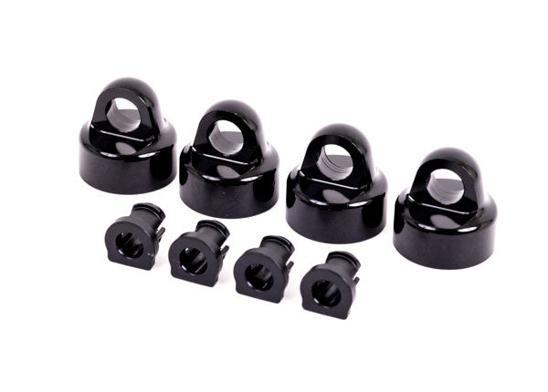 9664A TRAXXAS SHOCK CAPS ALUM (BLK-ANOD) GT-MAXX SHOCKS (4)