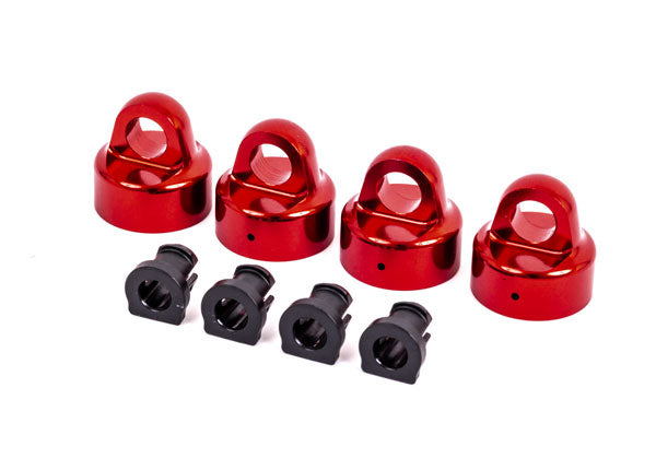 9664R TRAXXAS SHOCK CAPS ALUM (RED-ANOD) GT-MAXX SHOCKS (4) (FOR SLEDGE)